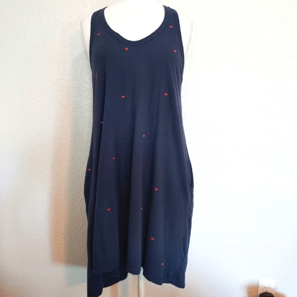 Sundry Women's Heart Embroidered Trapeze Dress